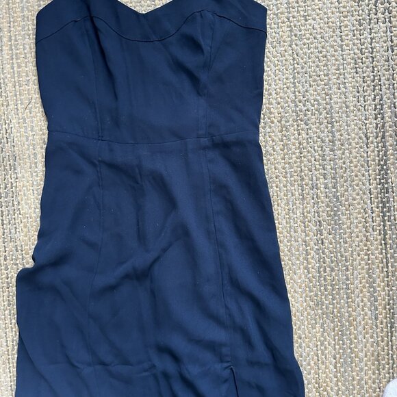 ABERCROMBIE & FITCH Women’s Camille Satin Slit Midi Slip Dress Blue Size XXS P - Picture 8 of 16